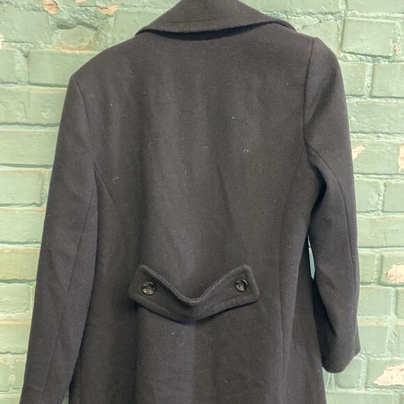Pendleton Pea Coat Women's Size 10 Woolen Mills Black Overcoat 100% Wool - Picture 11 of 12